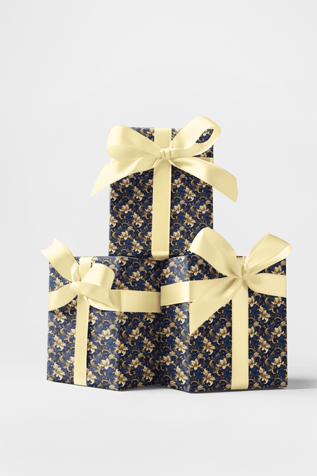 Nocturne Fleur - Baroque Filigree Wrapping Paper