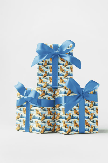 Golden in the Snow - Golden Retriever Wrapping Paper