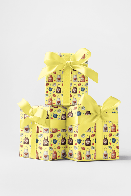 Mom's Apron - Yellow - Mother's Day Design Wrapping Paper