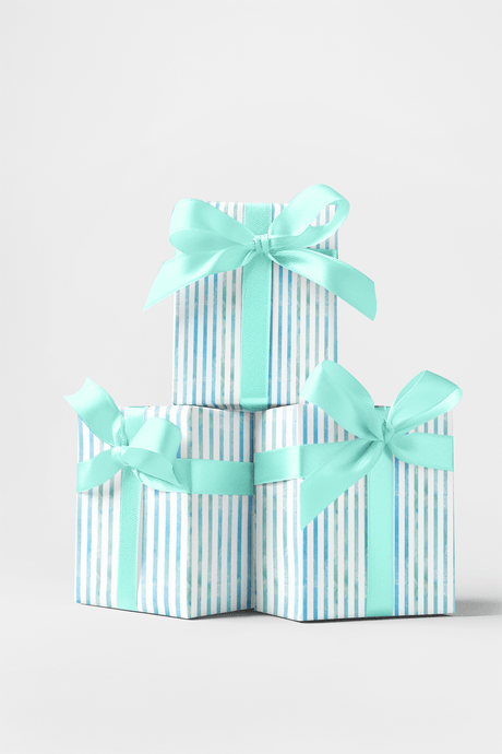 Perfectly Aligned - Watercolor Stripes Wrapping Paper