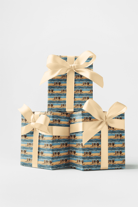 Seaside Doodle Dash - Labradoodle Wrapping Paper