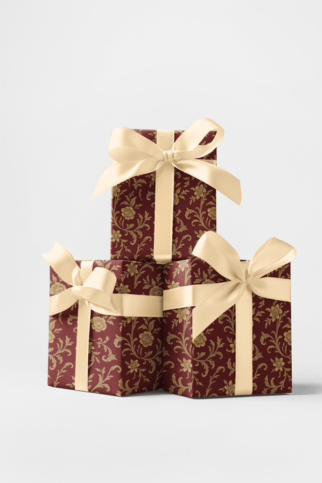 Crimson Versailles - Floral Pattern Wrapping Paper