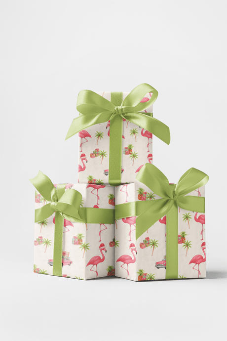 Tropic Like It’s Hot - Festive Flamingos Wrapping Paper