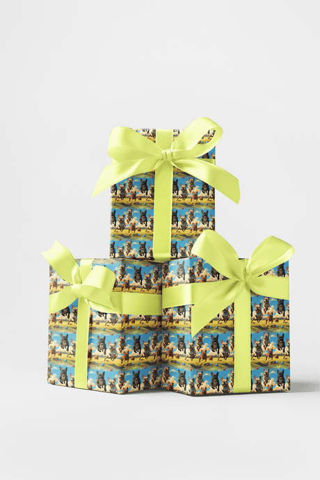 Frenchie Trot - French Bulldog Wrapping Paper