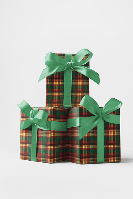 Candlelight Plaid Wrapping Paper