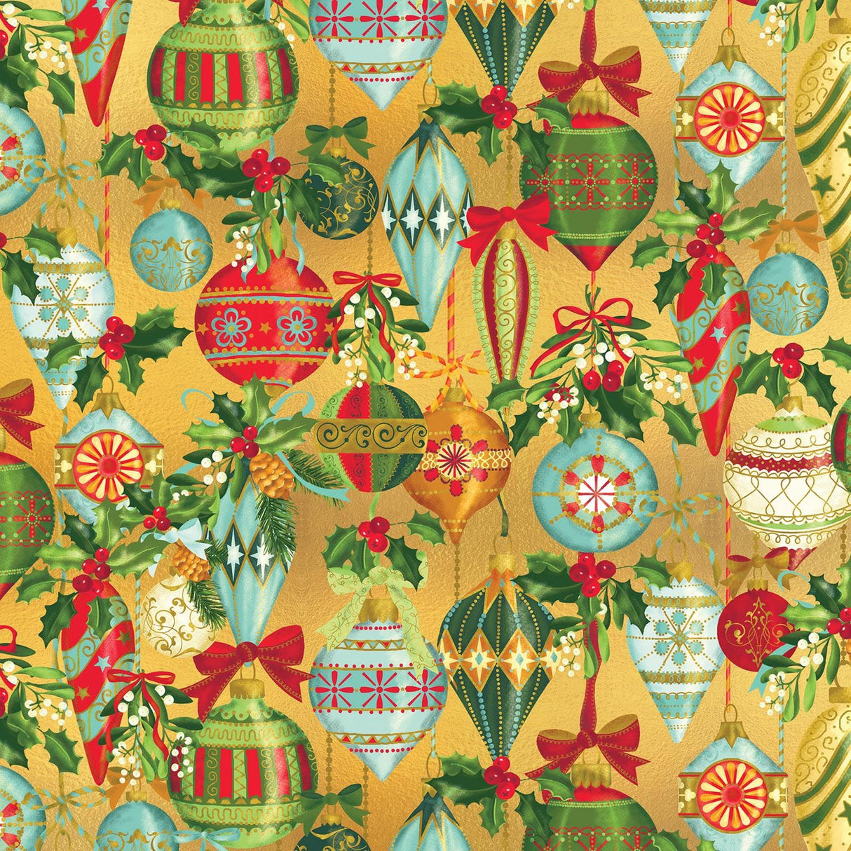 Ornamental Beauty Gold - Gift Wrap - Ream Gift Wrap Roll (30" x 833 ft.)