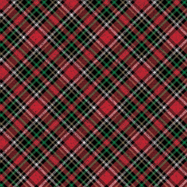 Red Gold Holographic Plaid - Gift Wrap - Ream Gift Wrap Roll (30" x 833 ft.)