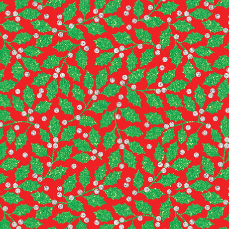 Elegant Holly Red - Gift Wrap - Jumbo Roll (30" x 10 ft.)
