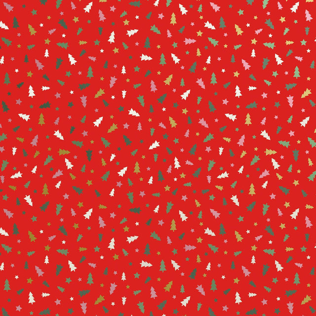 Little Red Trees - Gift Wrap - Jumbo Roll (30" x 10 ft.)