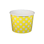 Polka Dot Yellow - Ice Cream Cup - (16 oz) 4-3/8" Dia x 3-1/4" H