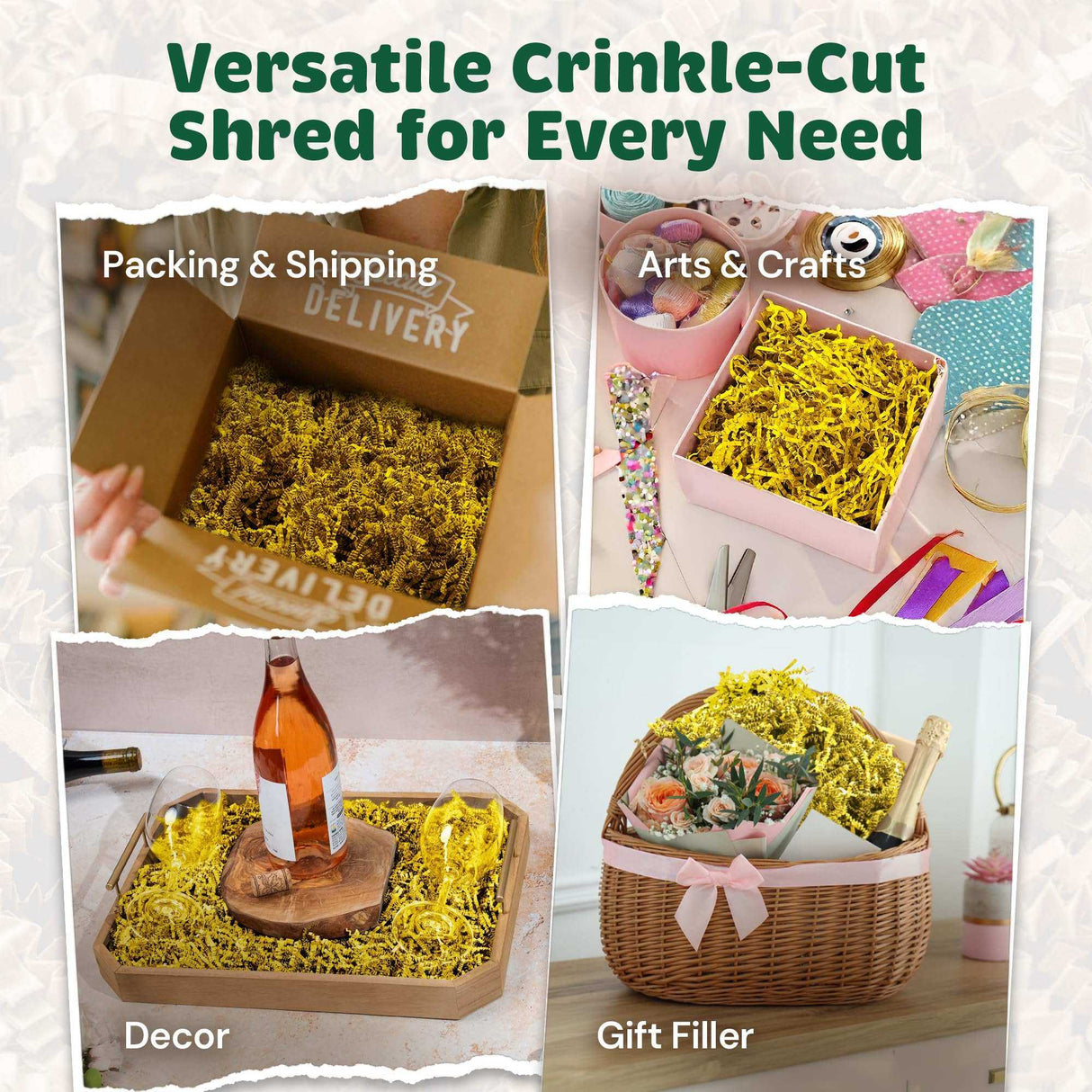 40 LB Yellow Crinkle Paper