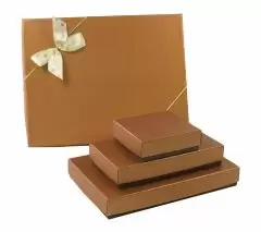 Caramel Lid / Dark Chocolate Base Rigid Candy Boxes