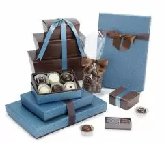 Siena Brown/Blue Rigid Candy Boxes