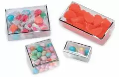 Silver Rimmed Clear Candy Boxes