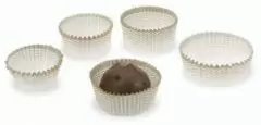 Gold Stripe Candy Cups - White