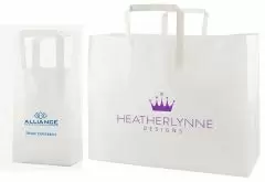 Frosted Clear Tri-Fold Handle Shopping Bags