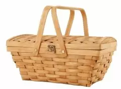 Natural Woodchip - Picnic Basket - 14 x 10 x 5.75"