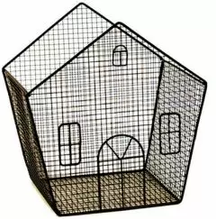 Black - Metal Wire House - 8 x 6.25 x 9"