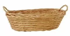 Natural Willow - Side Handle Oval Basket - 17.5 x 10 x 4.5" (7" OAH)