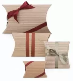 Corrugated Pillow Boxes - Natural Kraft