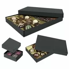 Black Semi Gloss Rigid Candy Boxes