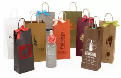 Paper Wine Bags - 1 and 2 Bottle