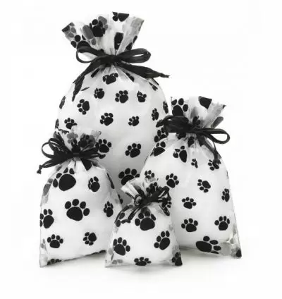 Paw Print Organza Bags