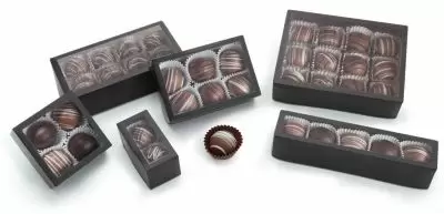 Frosted Black Window Candy Boxes