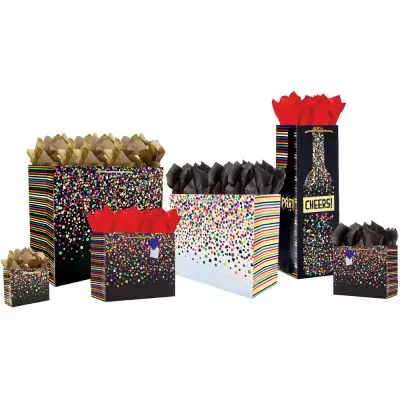 Party Popper Black Bags & Gift Wrap
