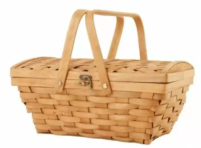 Natural Woodchip - Picnic Basket - 14 x 10 x 5.75