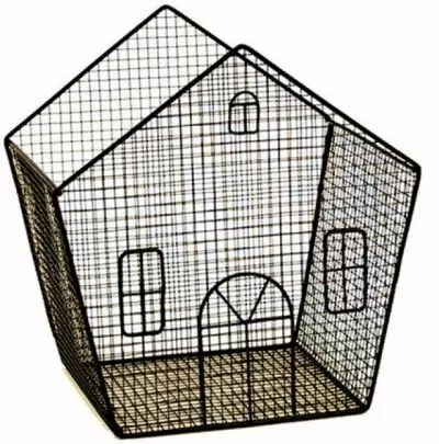 Black - Metal Wire House - 8 x 6.25 x 9