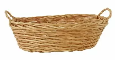 Natural Willow - Side Handle Oval Basket - 17.5 x 10 x 4.5