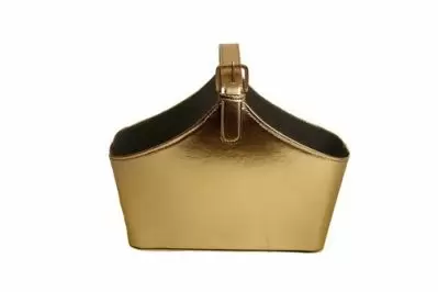 Gold - Buckle Handle Tote Bag - 12 x 5.5 x 5