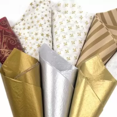 Metallic Solid and Printed Gift Tissue