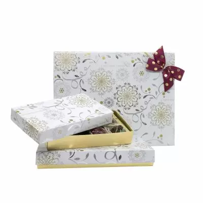 Gold & Silver Snowflake Rigid Candy Boxes