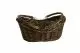 Dark Stained Willow - Hinged Handle Basket - 13.5 x 9.25 x 4.25