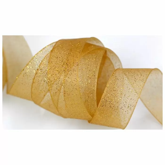 Gold Sheer Sparkle Ribbon - Box and Wrap