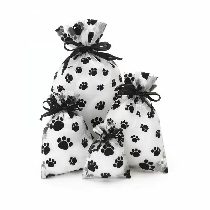 Paw print shop drawstring bag