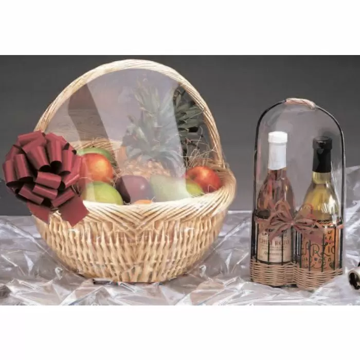 Shrink wrap outlet for baskets