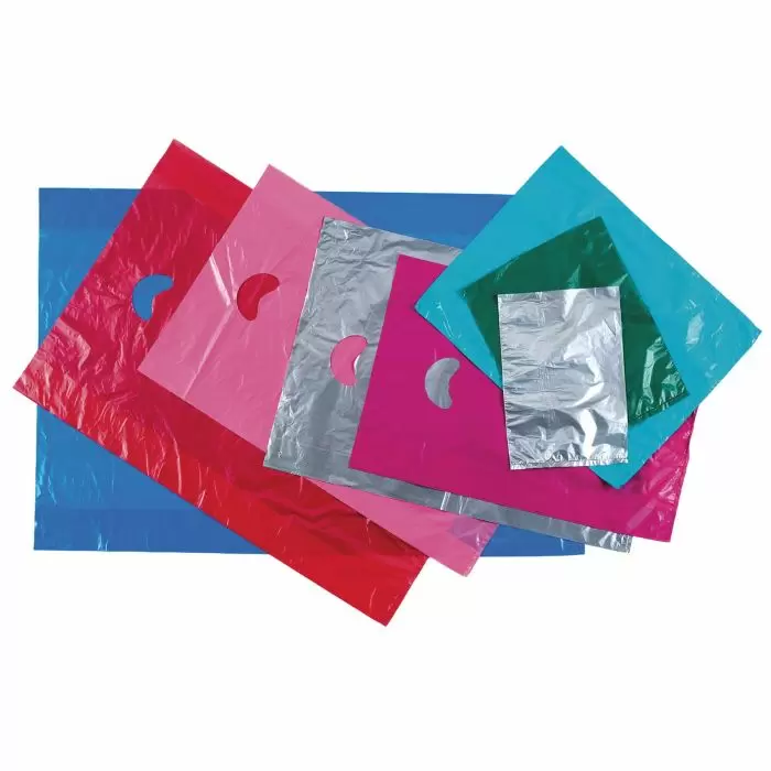 Teal Glossy Plastic Bags with Diecut Handles Colored 12 x 15 Quantity 1000 Plastic Merchandise Bags by Paper Mart