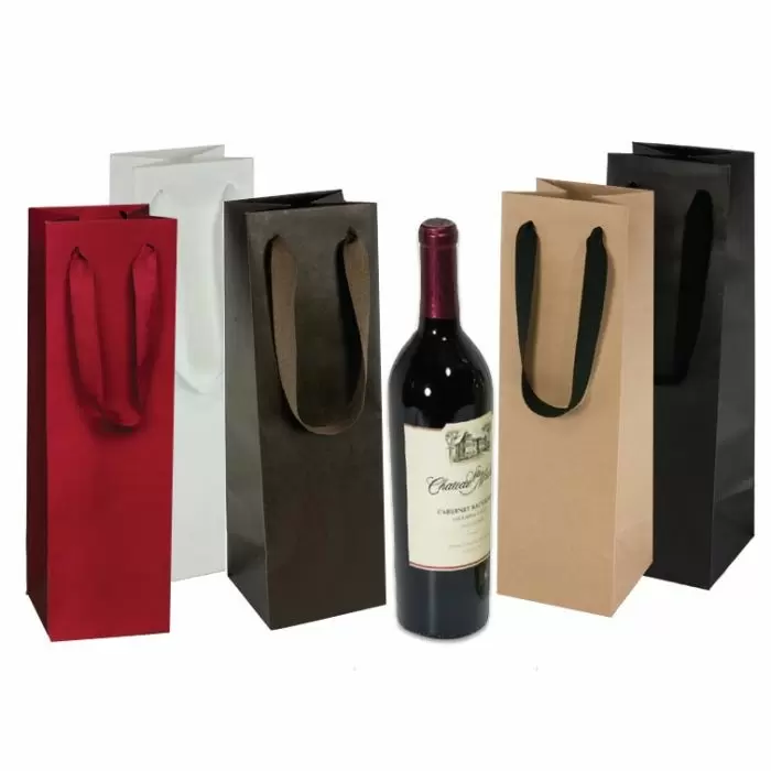 Manhattan Wine Bags with Ribbon Handle Box and Wrap