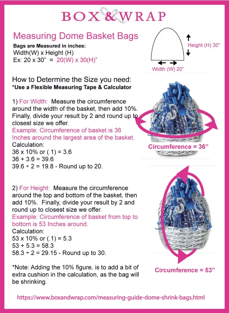 How to Measure Dome Shrink Basket Bags