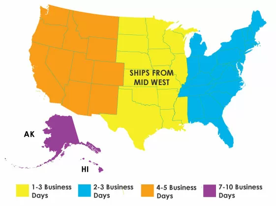 Shipping Transit Times from Mid West