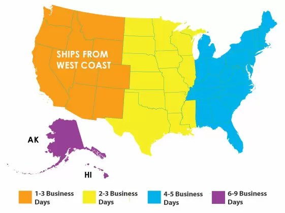 Shipping Transit Times from West Coast