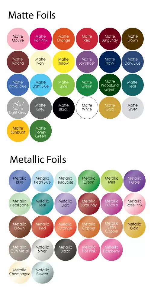 Foil Print Colors