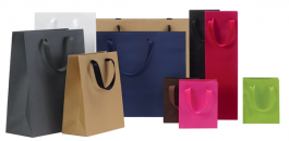 100 Fifth Avenue Fuchsia Manhattan Paper Bags Eco Euro-Shoppers 8 x 4 x 10" 