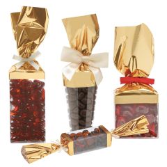 Gold Foil Top Clear Candy Boxes
