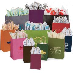 Matte Finish Bags (Natural Kraft Interior) - Red, Pink, Navy, Purple, Black, Orange, Green, Gray, Burgundy - Small to Extra Large