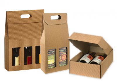 Tawny Textured Wine Boxes