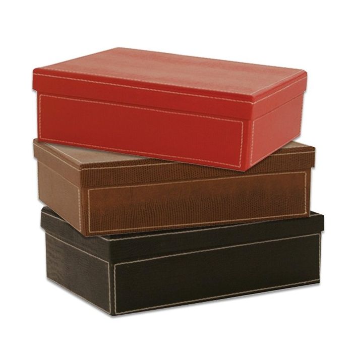 Faux Leather Rigid Gift Boxes Box Wrap, Black Leather Box
